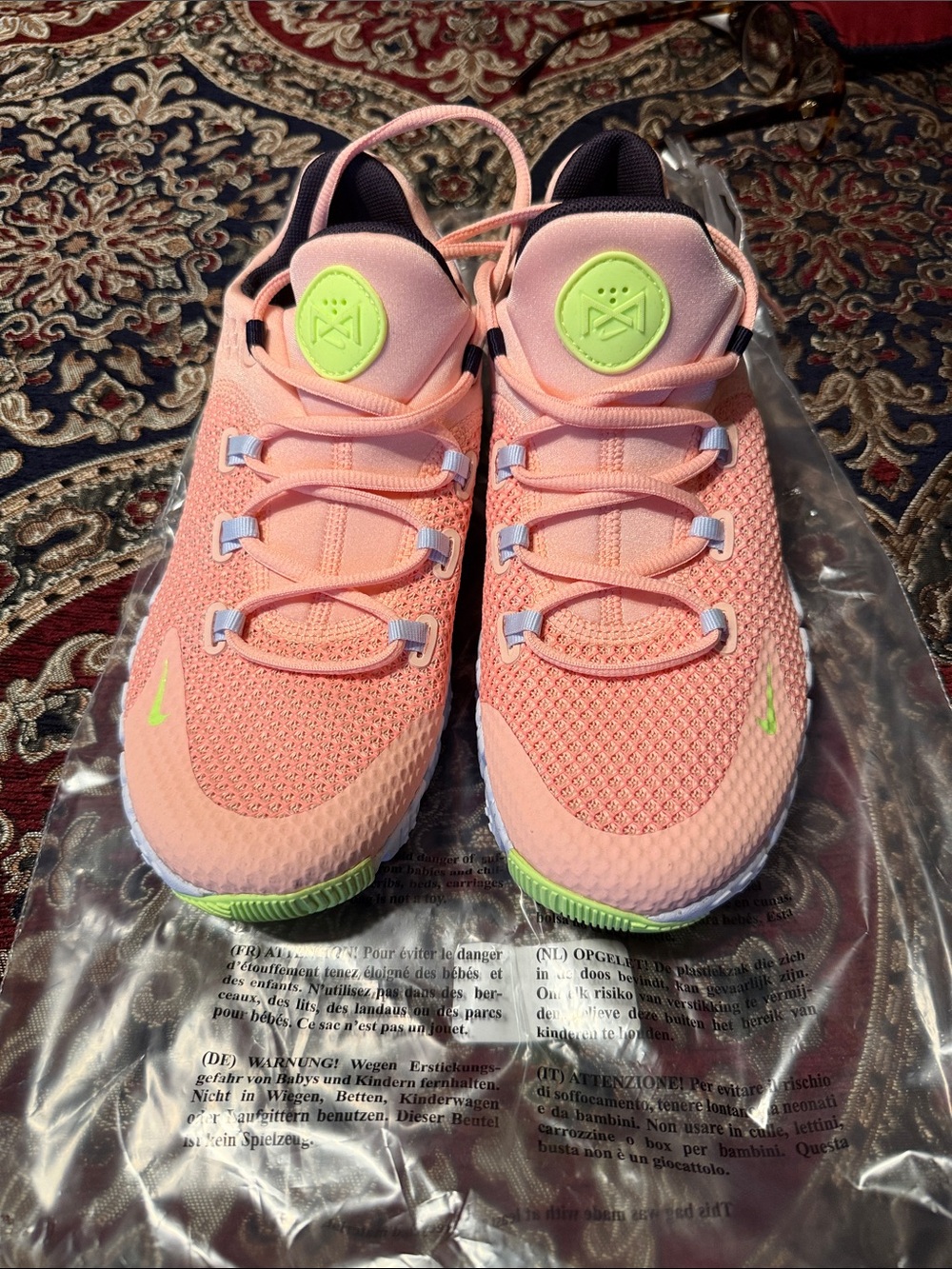 Nike Women’s Peach Sneakers with Lime Highlights